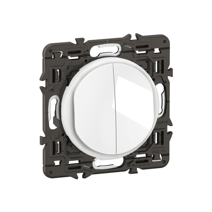 Double interrupteur ou va-et-vient 10AX Céliane - prémonté Blanc