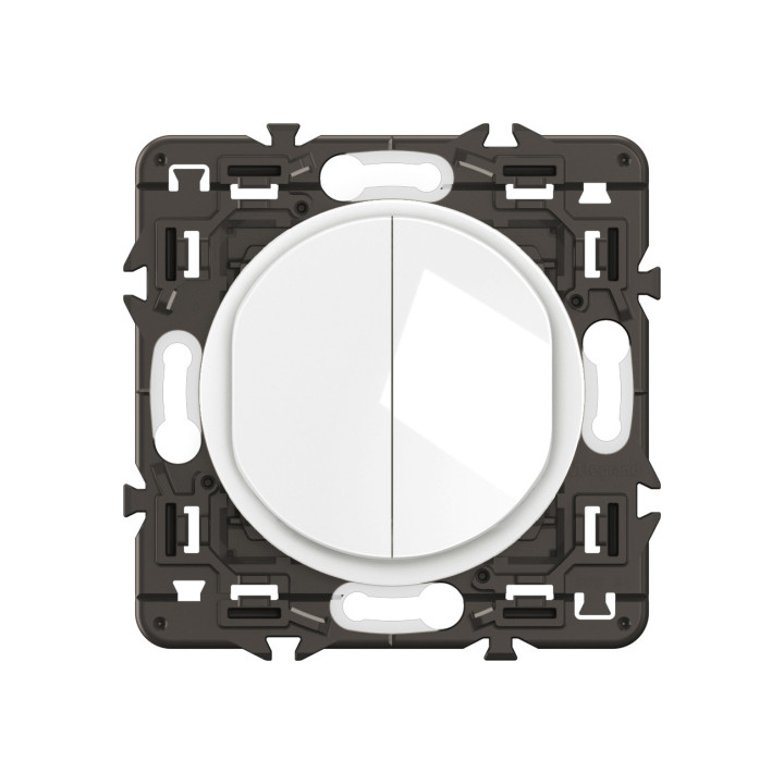 Double interrupteur ou va-et-vient 10AX Céliane - prémonté Blanc