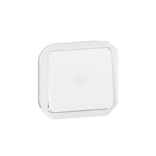 Interrupteur Temporisé Lumineux Plexo Composable Blanc