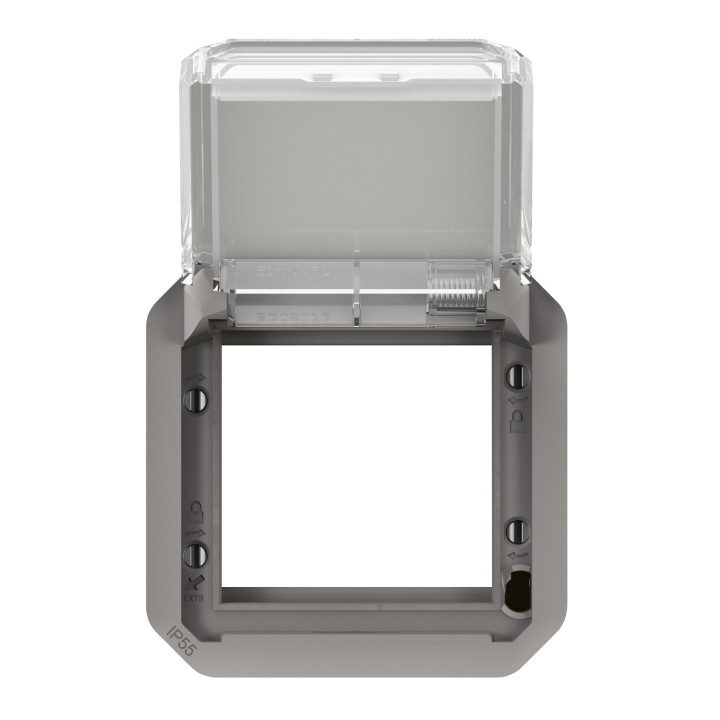 Adaptateur Plexo À Volet Transparent Pour Mosaic - Composable Gris