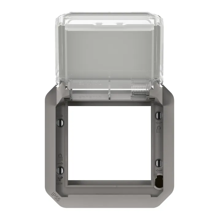 Adaptateur Plexo À Volet Transparent Pour Mosaic - Composable Gris