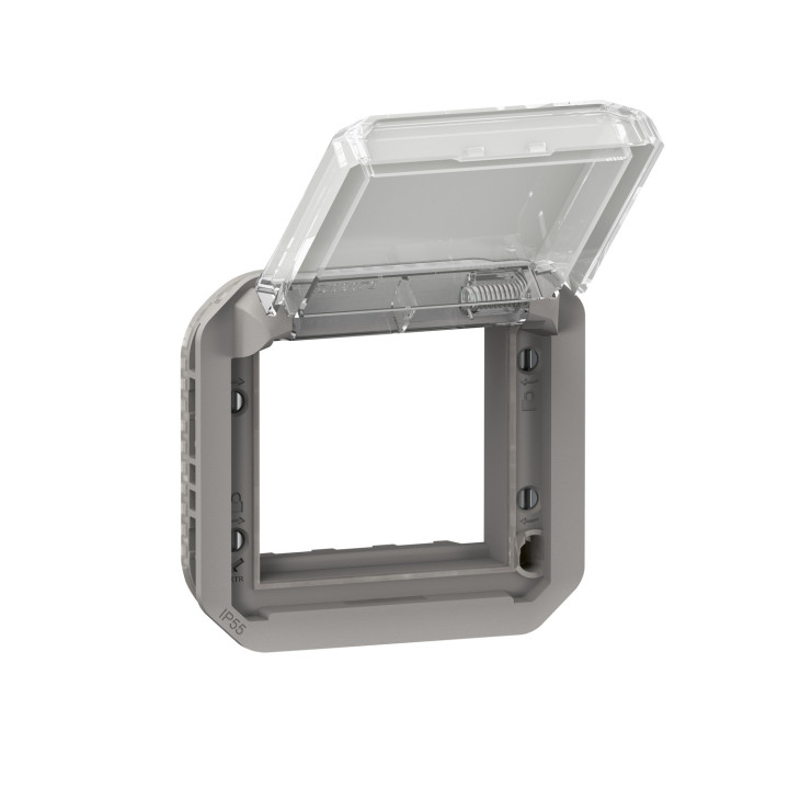 Adaptateur Plexo À Volet Transparent Pour Mosaic - Composable Gris