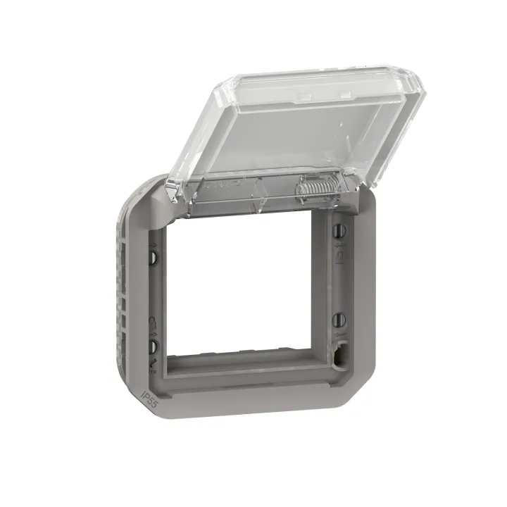 Adaptateur Plexo À Volet Transparent Pour Mosaic - Composable Gris