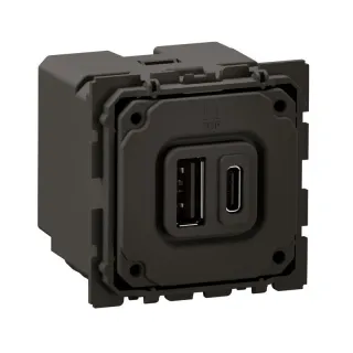 Prise 2Usb Céliane Type-A + Type-C 15W - Bornes À Vis