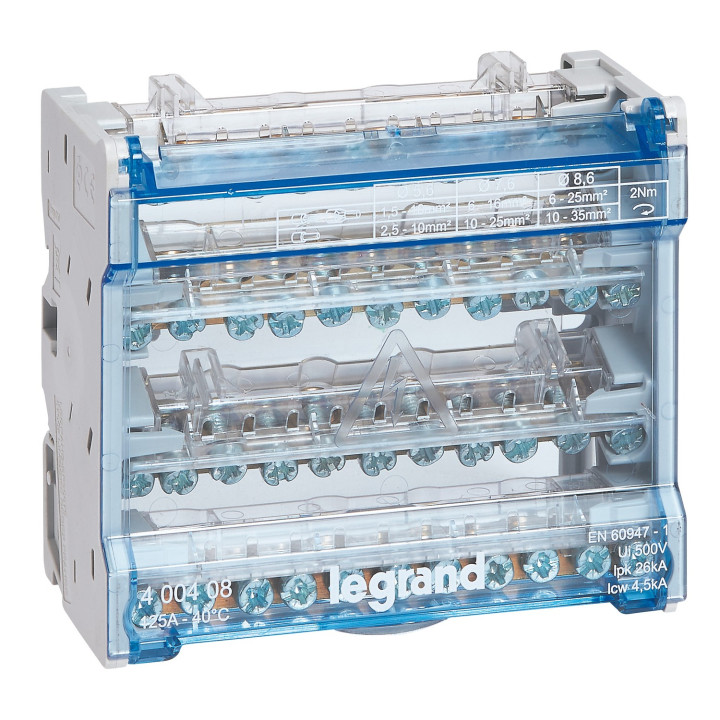 Répartiteur Modulaire 4P 125A - 6 Modules