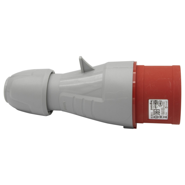 Fiche mobile droite P17 IP44 32A - 380V~ à 415V~ - 3P+N+T