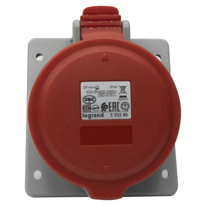 Prise À Entraxes Unifiés Fixe P17 Ip44 32A - 380V~ À 415V~ - 3P+N+T