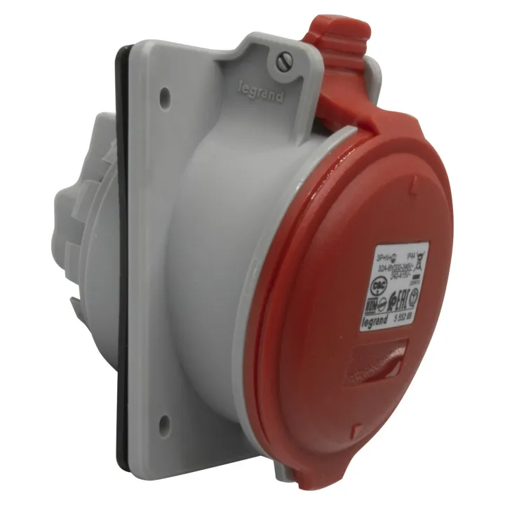 Prise À Entraxes Unifiés Fixe P17 Ip44 32A - 380V~ À 415V~ - 3P+N+T