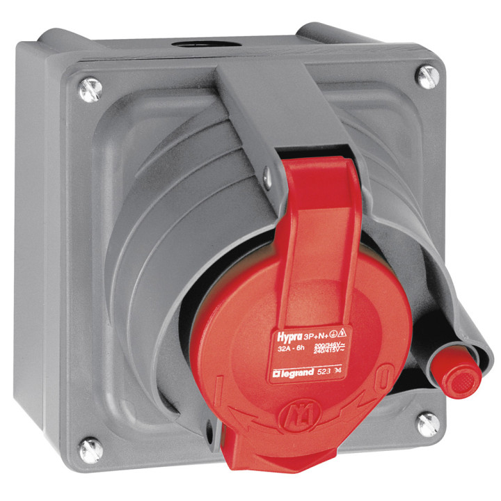 Prisinter Fixe Hypra Ip44/55 32A - 380V~ À 415V~ - 3P+N+T - Plastique