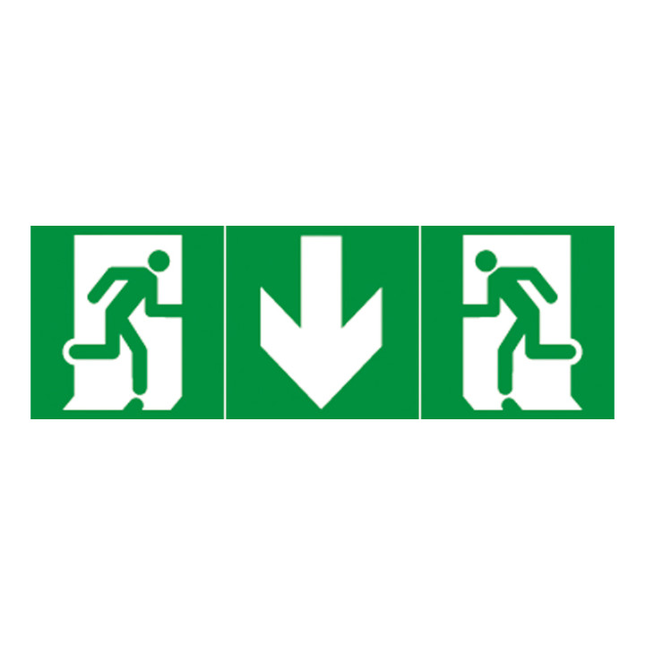 Jeu De 3 Étiquettes D'Évacuation Adhésives Baes - Flèche Vers Le Bas