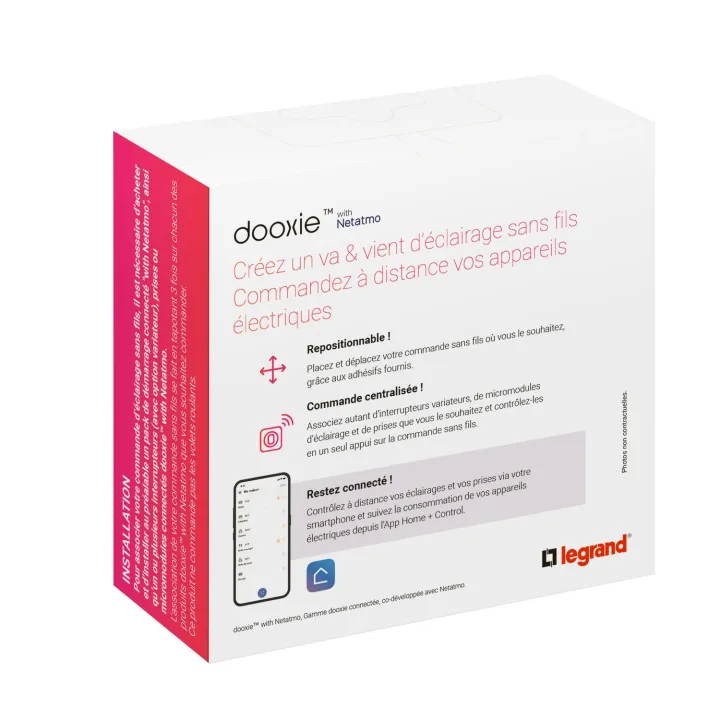 Commande Sans Fils Pour Éclairage/Prise Dooxie With Netatmo Sans Plaque Blanc