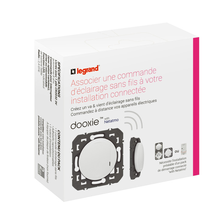 Commande Sans Fils Pour Éclairage/Prise Dooxie With Netatmo Sans Plaque Blanc