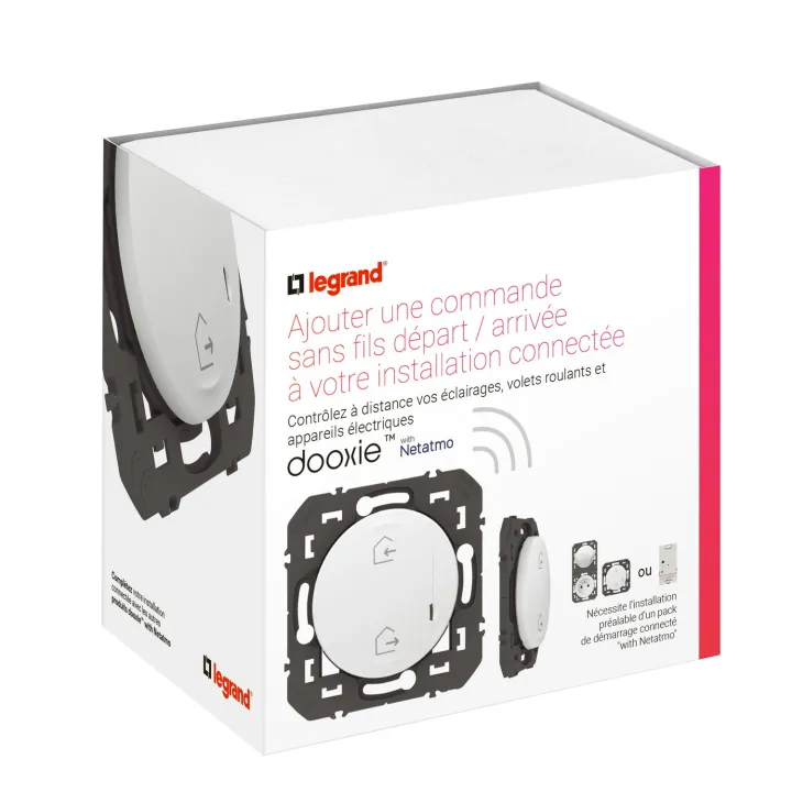 Commande Sans Fils Départ/Arrivée Dooxie With Netatmo Sans Plaque Blanc
