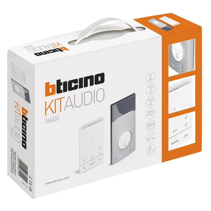 Kit Classe 100 Audio Mains-Libres Blanc Avec Platine Linea 3000 Gris