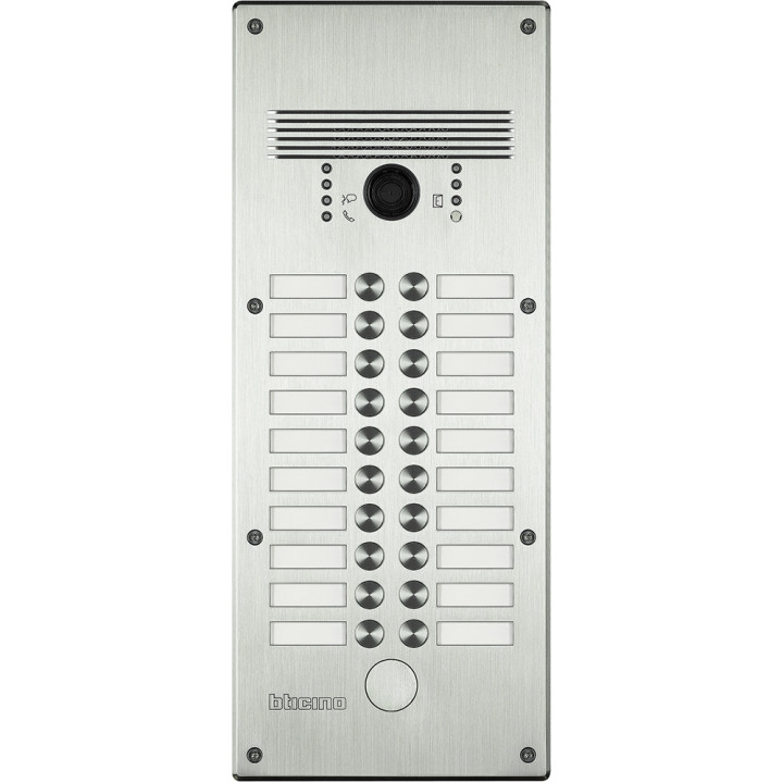 Platine Antivandale À Bouton Poussoir Linea 300 Pour 13 À 20 Appels Façade Alu