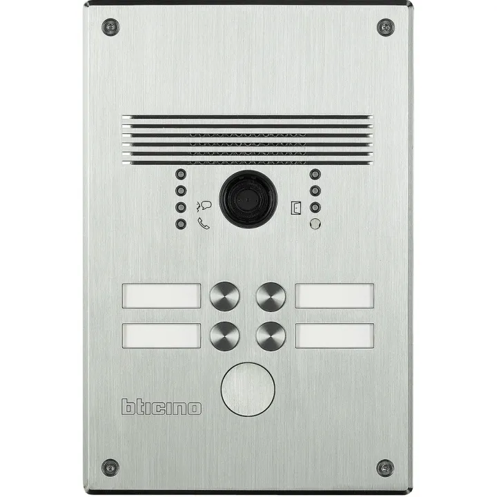 Platine Antivandale À Bouton Poussoir Linea 300 Pour 2 À 4 Appels Façade Inox