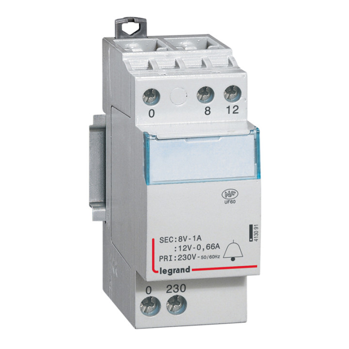 Transformateur Pour Sonnerie 230V Vers 12V Ou 8V - 8Va - 2 Modules