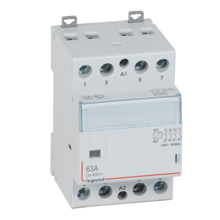 Contacteur De Puissance Bobine 230V~ - 4P - 400V~~ - 63A - 4F - 3 Modules