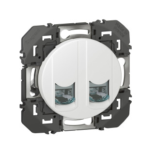 Double prise RJ45 catégorie 6 STP dooxie finition blanc