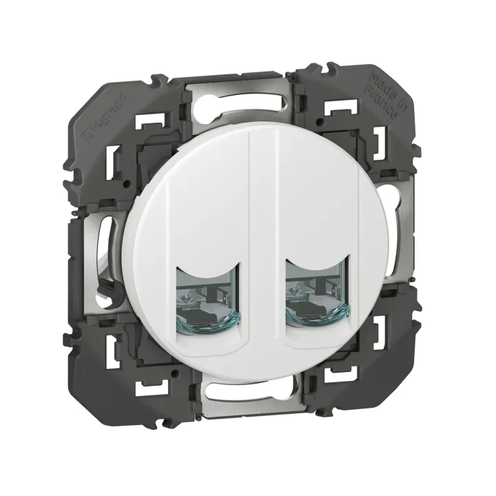 Double Prise Rj45 Catégorie 6 Stp Dooxie Finition Blanc