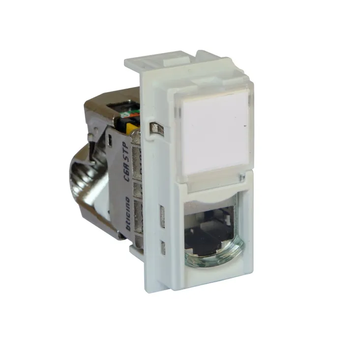 Prise Rj45 Blindée Cat.6A Stp Living Now 1 Module - Blanc