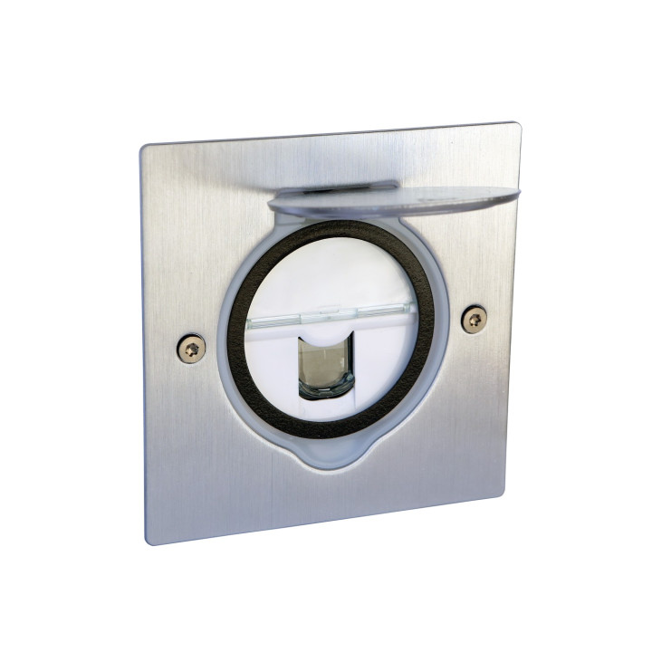 Prise De Sol Simple Rj45 Catégorie 6 Ftp Avec Platine Carrée - Inox Brossé