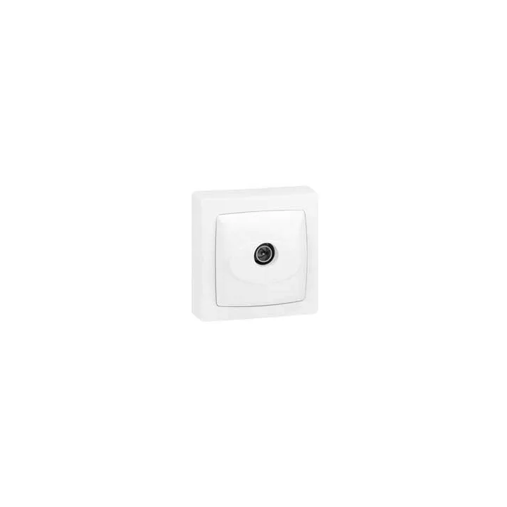 Prise Télévision Simple Mâle Appareillage Saillie Complet - Blanc