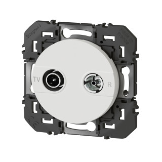 Prise TV-R dooxie - finition blanc - avec support