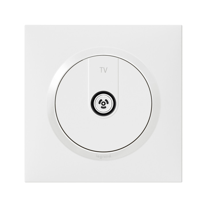Prise Tv Étoile Blindée Dooxie One Livrée Avec Plaque Carrée Blanche Et Griffes