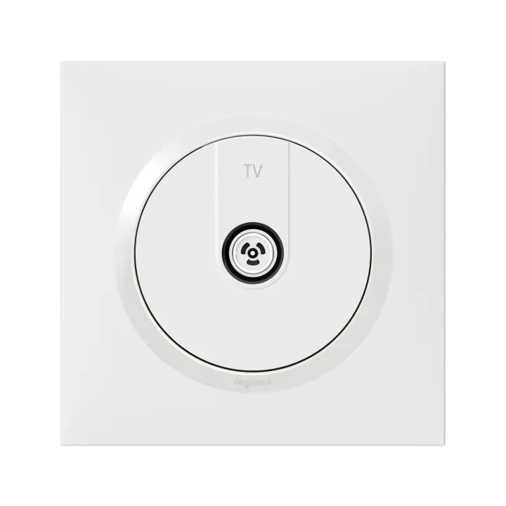 Prise Tv Étoile Blindée Dooxie One Livrée Avec Plaque Carrée Blanche Et Griffes