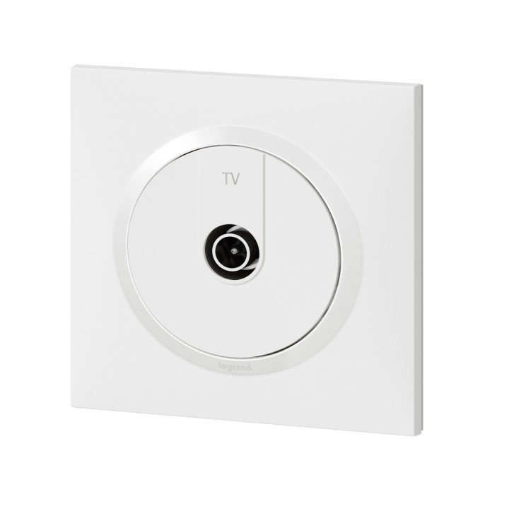 Prise Tv Étoile Blindée Dooxie One Livrée Avec Plaque Carrée Blanche Et Griffes