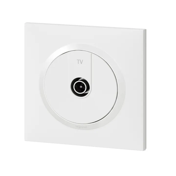 Prise Tv Étoile Blindée Dooxie One Livrée Avec Plaque Carrée Blanche Et Griffes