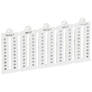 Plaque repères lecture verticale -bloc de jonct Viking3 pas 5mm + chiffres 21-30