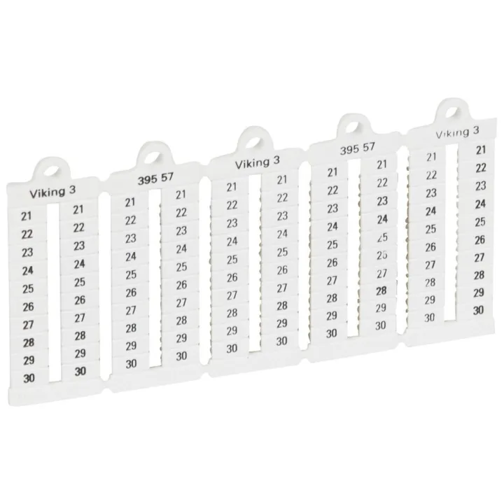 Plaque Repères Lecture Verticale -Bloc De Jonct Viking3 Pas 5Mm + Chiffres 21-30