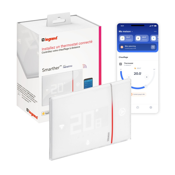 Thermostat Smarther With Netatmo Connecté À Encastrer - Blanc