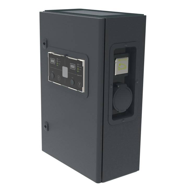 Borne 2 Ve Triphasée Green'Up Premium 22Kw Mode 2/3 Métal