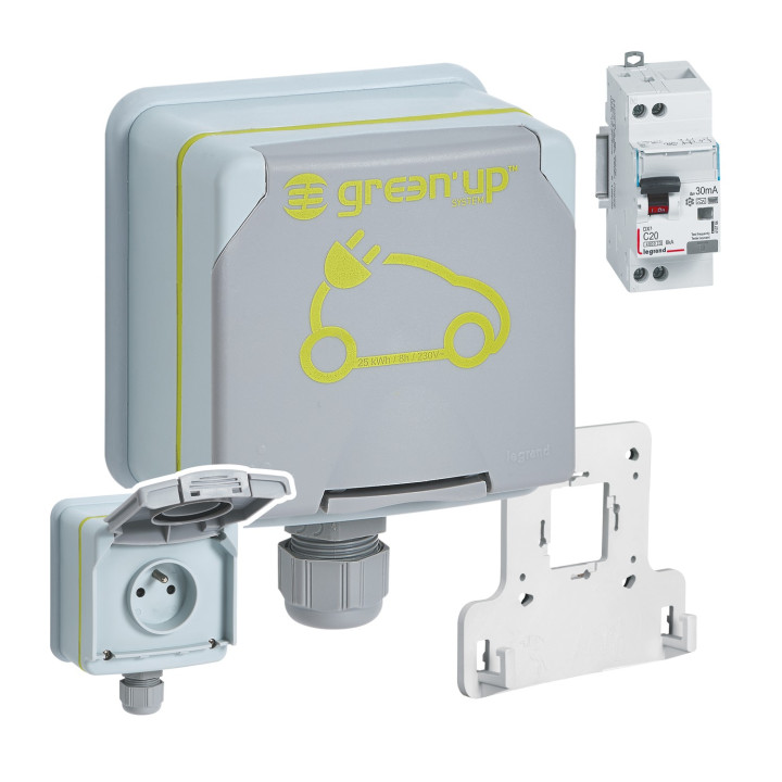 Prêt-À-Poser Green'Up Access Prise Pour Véhicule Électrique + Patère + Disj Diff