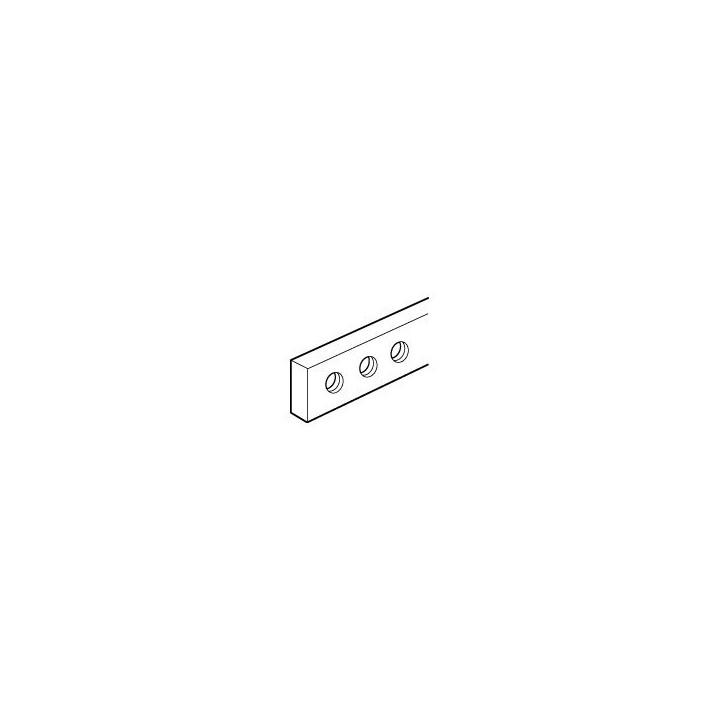 Barre Cuivre À Trous Taraudés 12X4Mm - 160A Admissibles - Longueur 990Mm