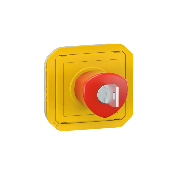 Coup De Poing D'Urgence Déverrouillage À Badge Plexo Composable Jaune