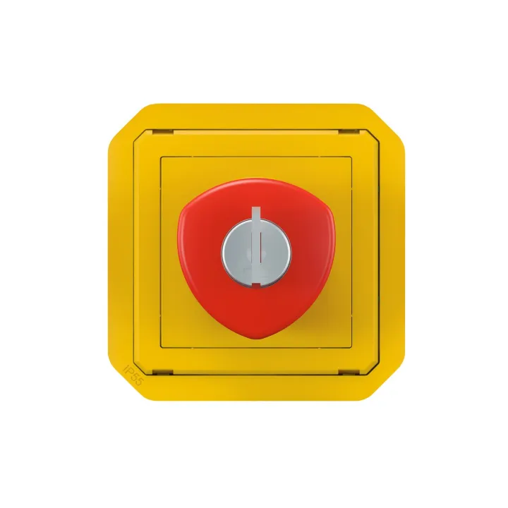 Coup De Poing D'Urgence Déverrouillage À Badge Plexo Composable Jaune
