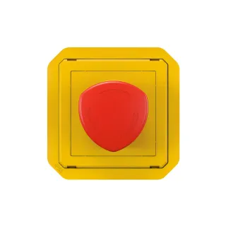 Coup De Poing D'Urgence Déverrouillage 1/4 Tour Plexo Composable Jaune