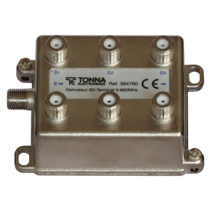 Dérivateur 6D Terminal Tnt - 5/862 Mhz -Perte De Dérivation Symétrique : -10,5Db