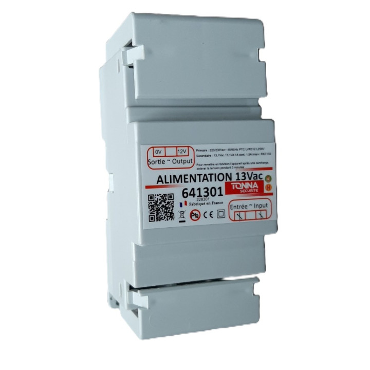 Alimentation 12 V~ / 1,5 A Pour Interphonie - 3 Modules Rail Din - Nac & Rtc