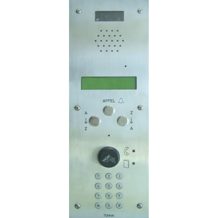 Platine De Rue Standard Afficheur 2 Lignes/3 Boutons D'Appels/Clavier 12 Touches