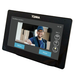 kit villa wifi noir à clavier, 5 badges inclus + écran couleur 7" tactile noma