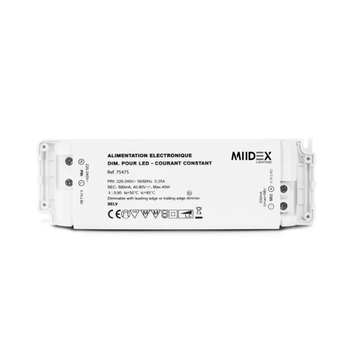 Alimentation 40-80V Dim Coupure De Phase 40W 500Ma Ip20 5Ans