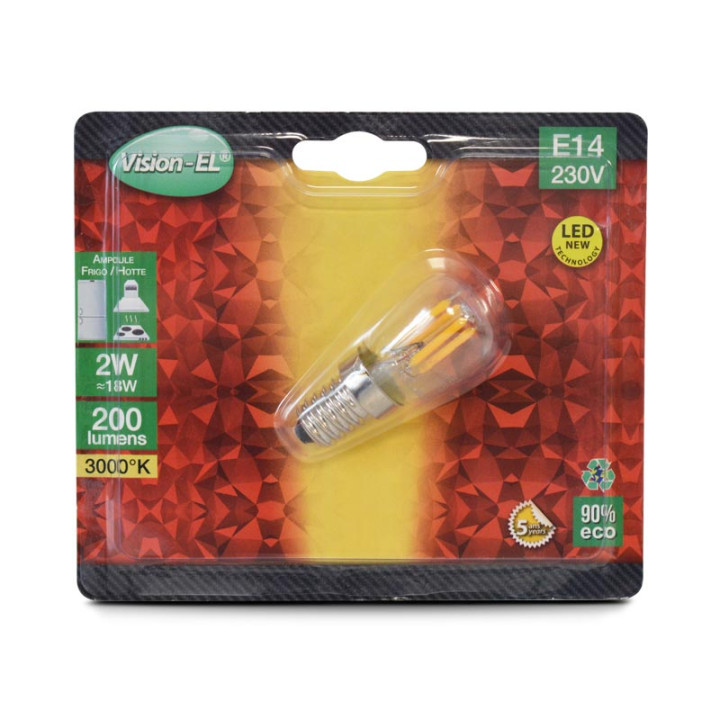 LED FRIGO E14 2W FIL COB 3000K CLR BOITE