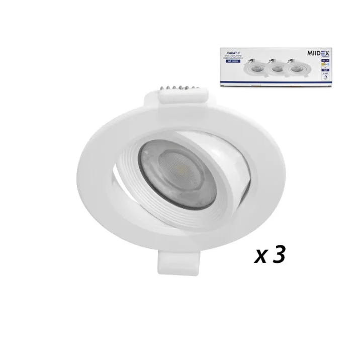 Spot Led Smd Orientable Dimmable 5W 3000K Pack De 3 Carat Li