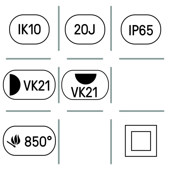 OSMO 850lm 3000K IK10 IP65 Ø268mm hf BL