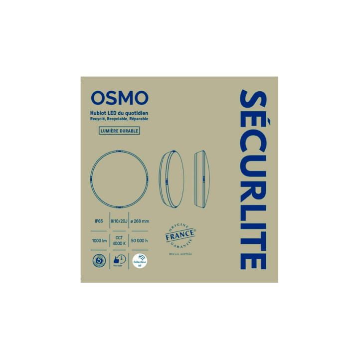 OSMO 850lm 3000K IK10 IP65 Ø268mm hf BL